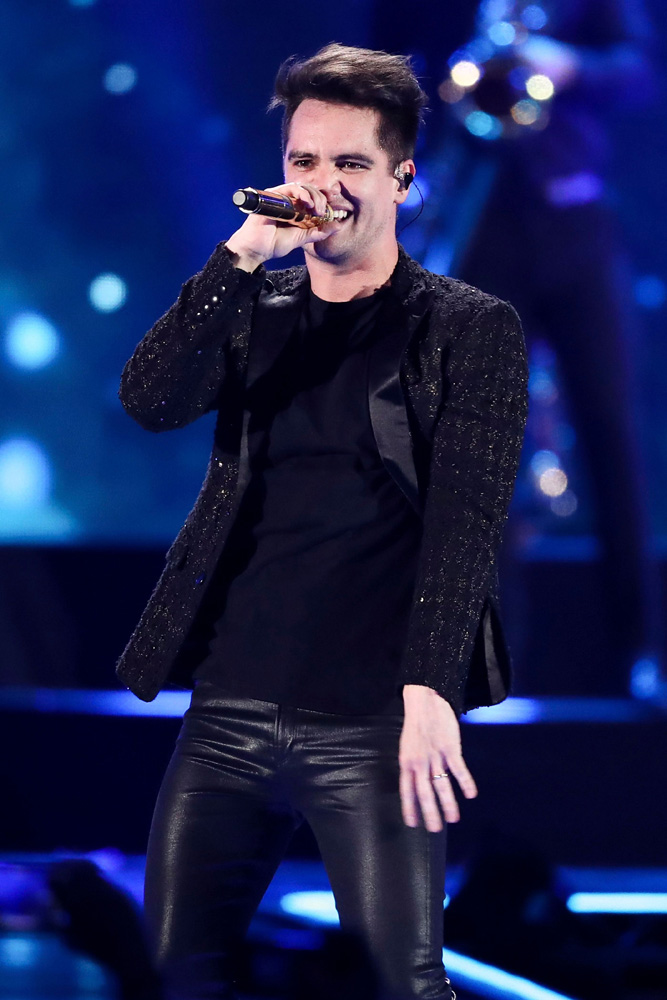 Brendon Urie of the band Panic! at the Disco perform at the 2018 iHeartRadio Music Festival Day 1 held at T-Mobile Arena, in Las Vegas
2018 iHeartRadio Music Festival - Day 1, Las Vegas, USA - 21 Sep 2018