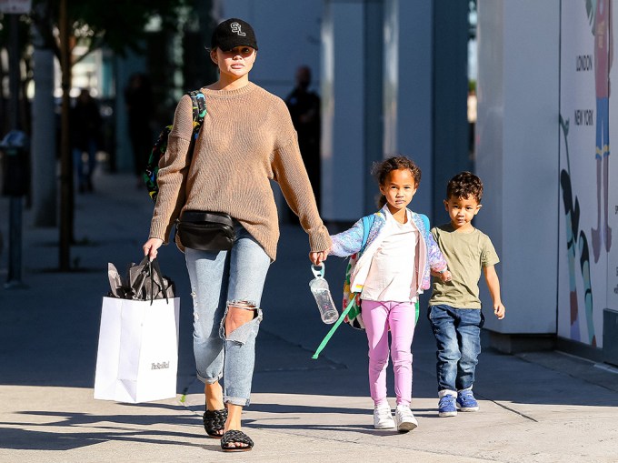 Chrissy Teigen With The Kids