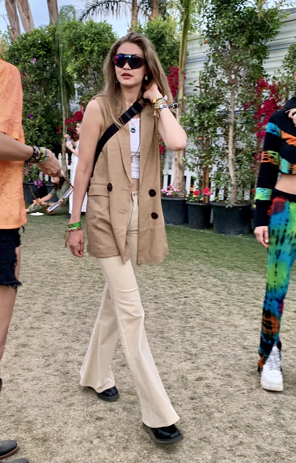 Gigi Hadid looks zoo keeper chic as she heads out to Coachella in all beige