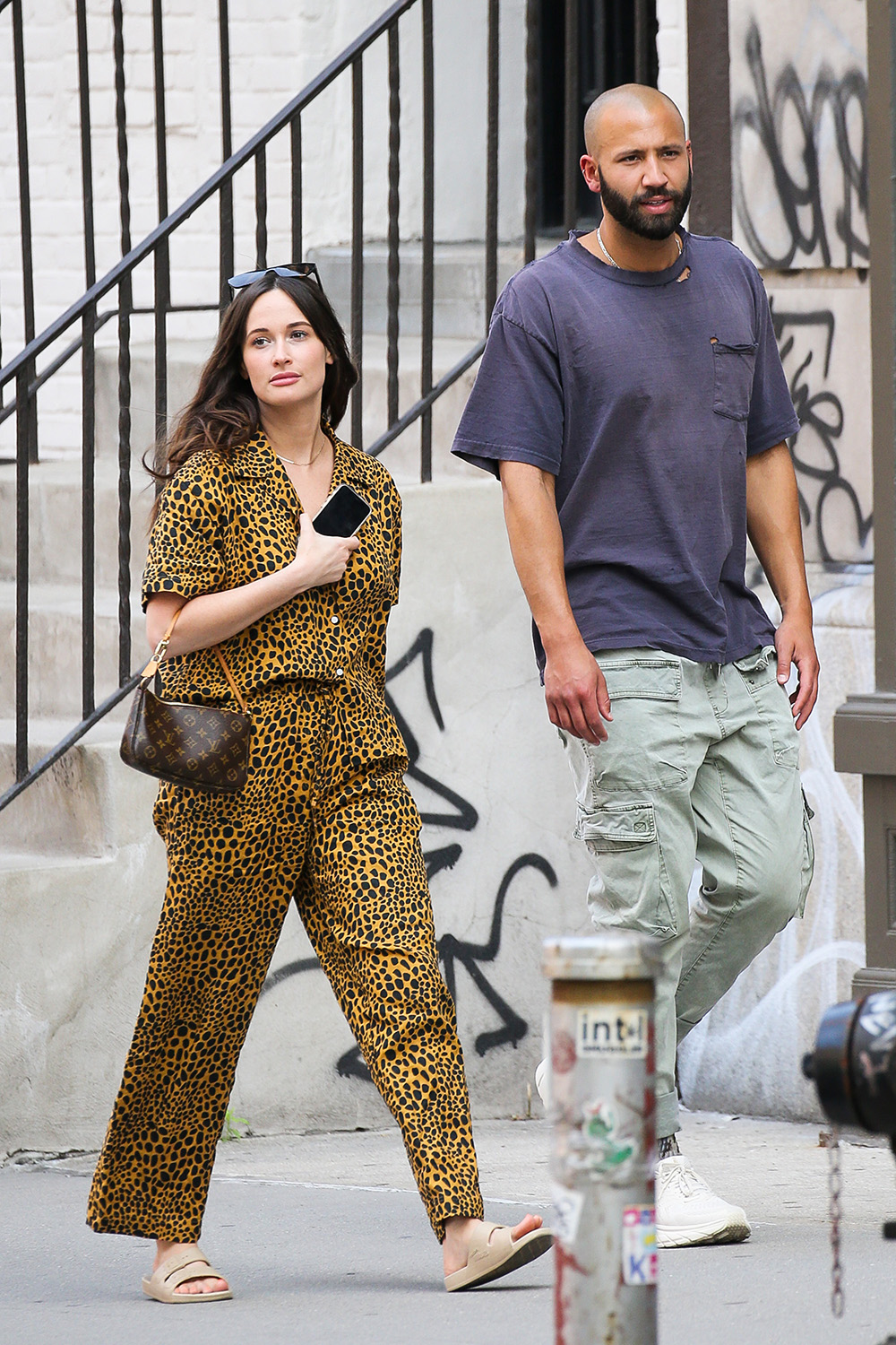 Kacey Musgraves and Cole Schafer grab a green juice as they taking a stroll in NYC