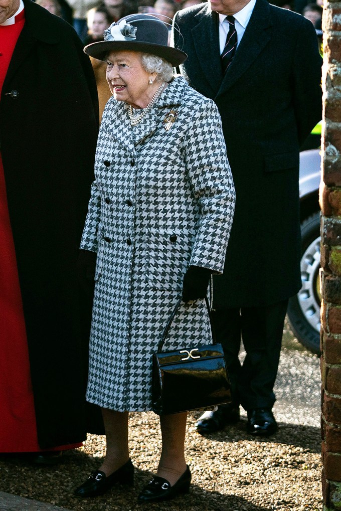 Queen Elizabeth II Leaves Church