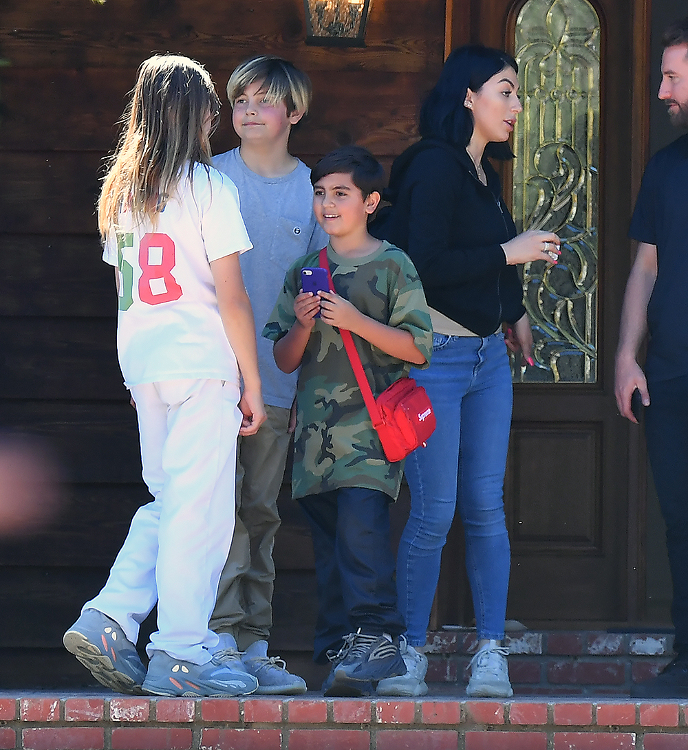 Khloe Kardashian, North West And Mason Disick Are Seen Leaving Kanye's Sunday Services In Calabasas