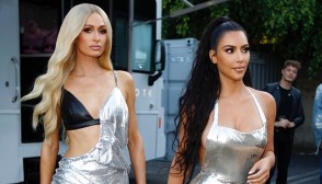 Paris Hilton Kim Kardashian silver dress