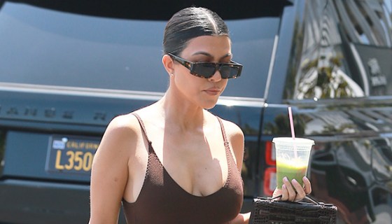 Kourtney Kardashian Brown Bodysuit