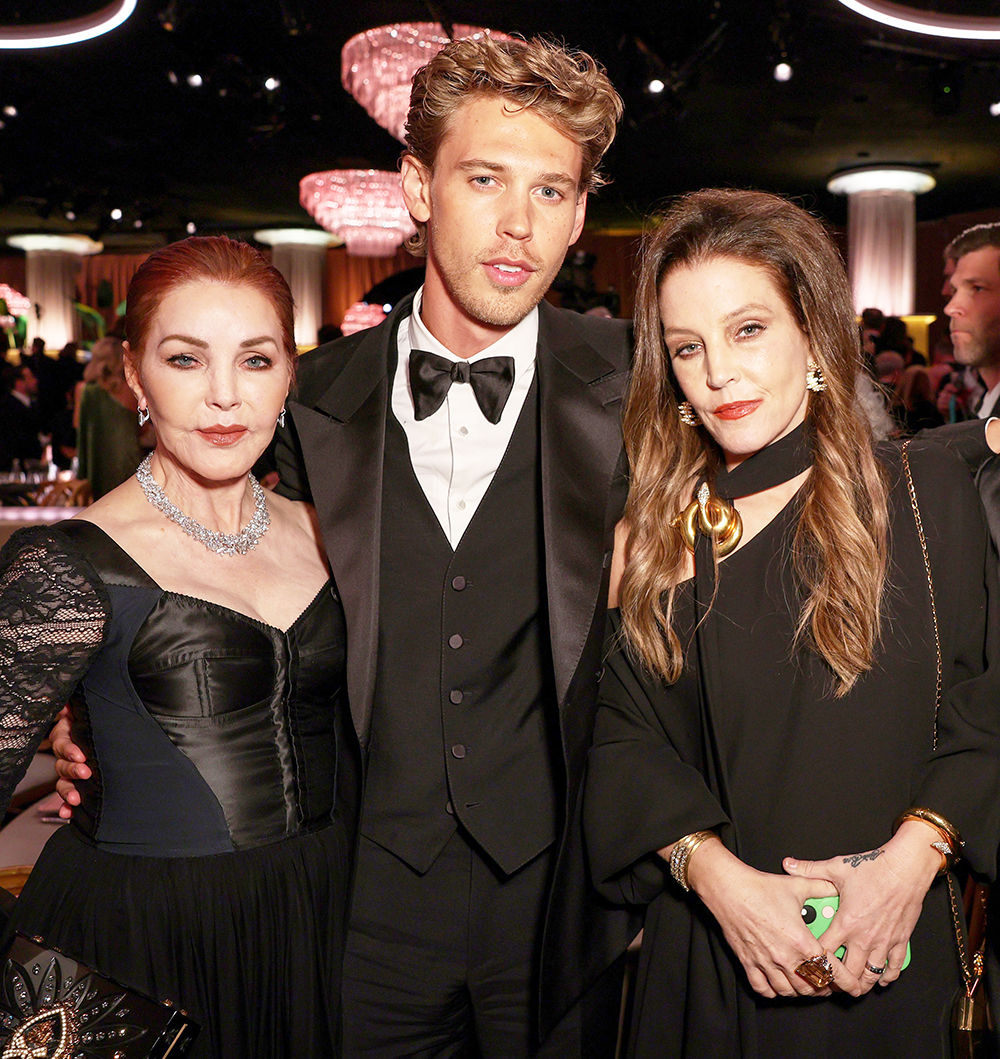 Priscilla Presley, Austin Butler and Lisa Marie Presley80th Annual Golden Globe Awards, Inside, Beverly Hilton, Los Angeles, USA - 10 Jan 2023