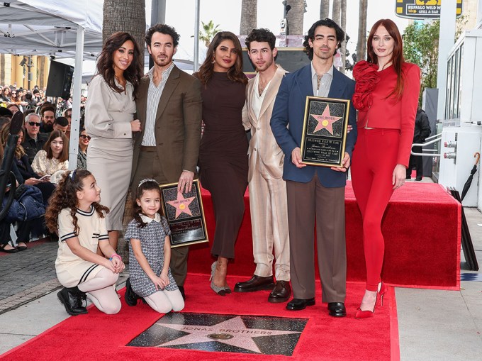 Jonas Brothers & Wives At The Walk of Fame Ceremony