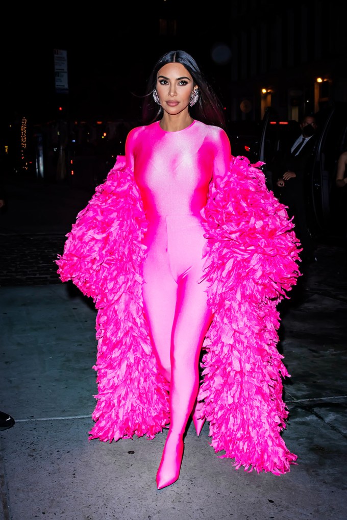 Kim Kardashian In Feathers