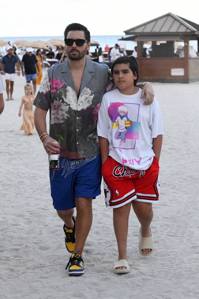 Scott Disick & Mason At The Beach