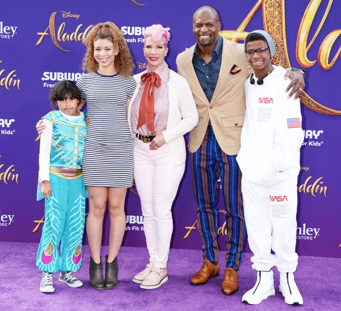 Terry Crews & his family at ‘Aladdin’ premiere