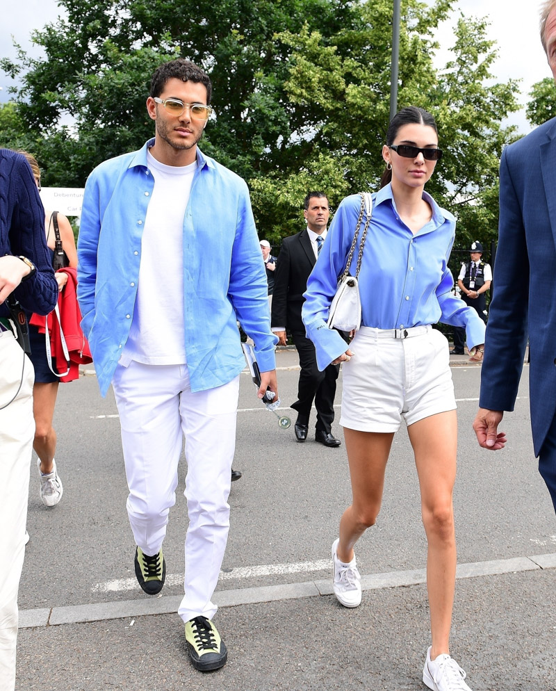 ** RIGHTS: ONLY UNITED STATES, BRAZIL, CANADA ** London, UNITED KINGDOM  - Kendall Jenner arrives at Wimbledon with her model and boxer friend Younes Bendjima. The two seem to have stayed friends despite Younes being Kourtney Kardashian's ex.

Pictured: Kendall Jenner, Younes Bendjima

BACKGRID USA 14 JULY 2019 

USA: +1 310 798 9111 / usasales@backgrid.com

UK: +44 208 344 2007 / uksales@backgrid.com

*UK Clients - Pictures Containing Children
Please Pixelate Face Prior To Publication*