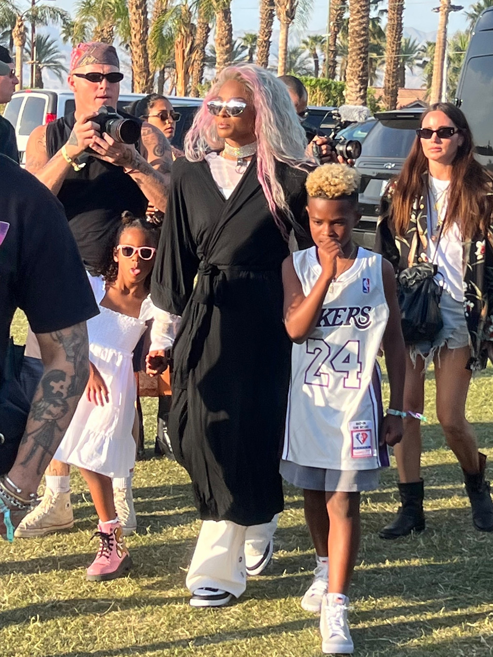 *EXCLUSIVE* Ciara and Russell Wilson depart Coachella with their kids