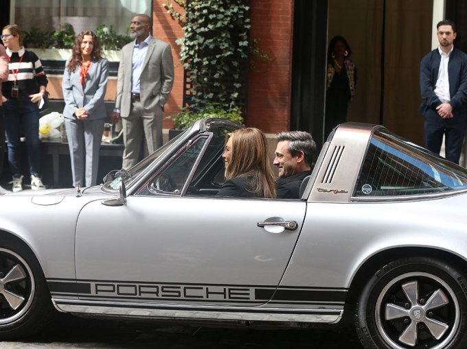 Jennifer Aniston and Jon Hamm film in New York City