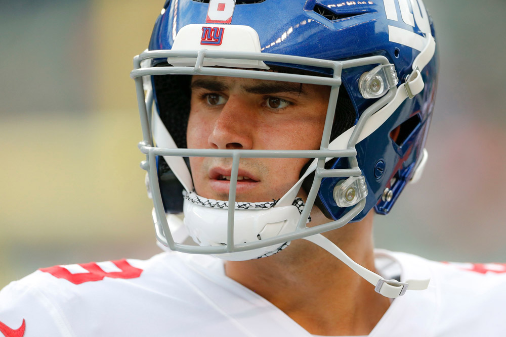 New York Giants quarterback Daniel Jones practices before an NFL preseason football game, in Cincinnati
Giants Bengals Football, Cincinnati, USA - 22 Aug 2019