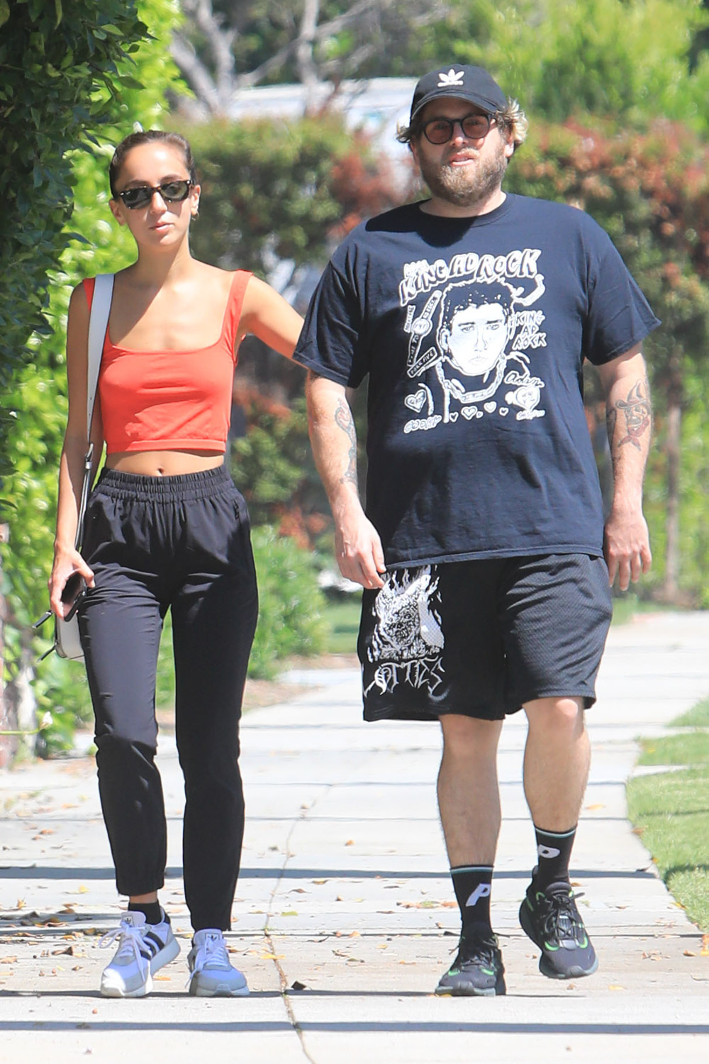 EXCLUSIVE: Jonah Hill and Gianna Santos taking a stroll in Beverly Hills