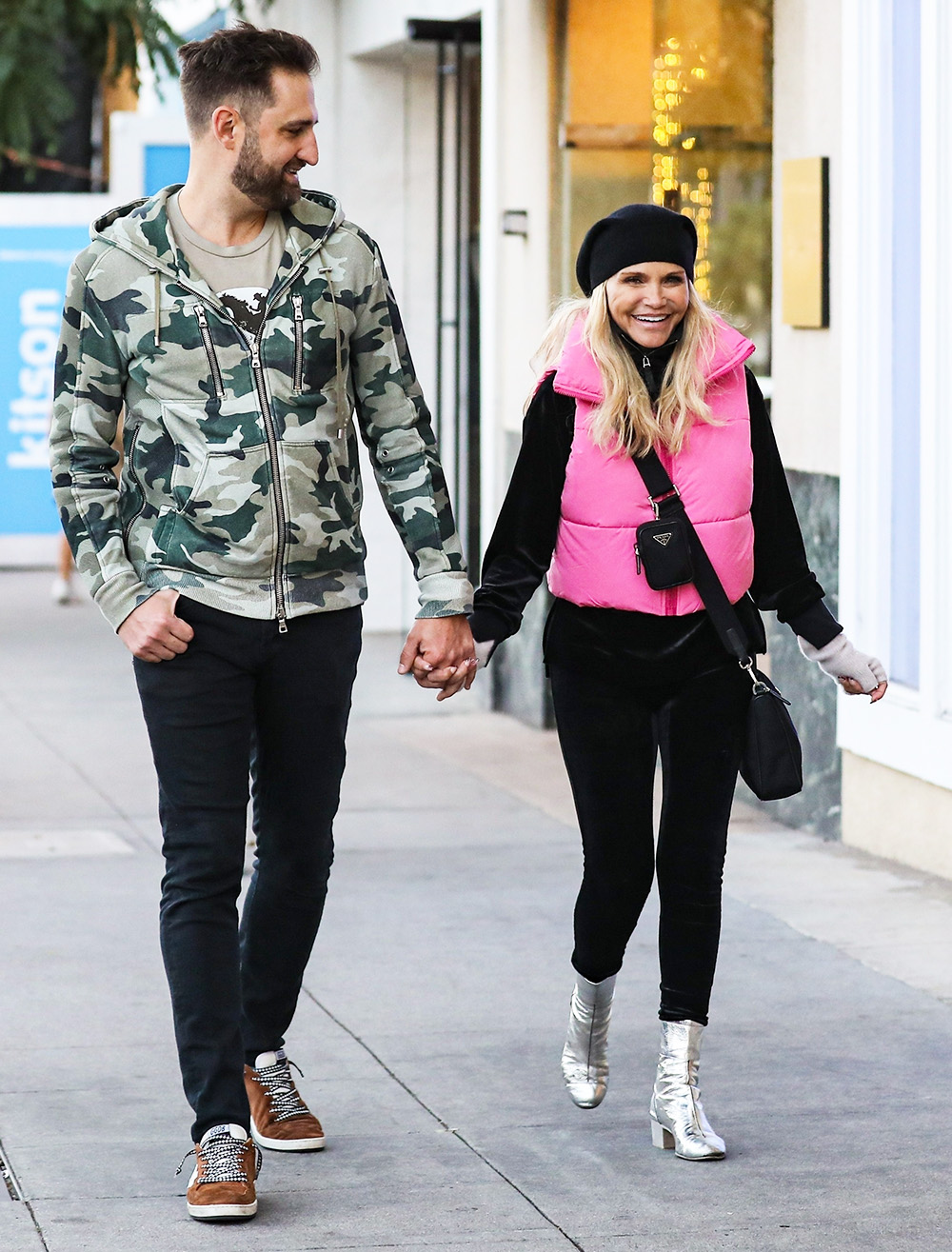 *EXCLUSIVE* Broadway veteran Kristin Chenoweth and fiance Josh Bryant shop on Rodeo drive