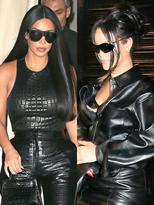 Rihanna & Kim Kardashian wearing leather