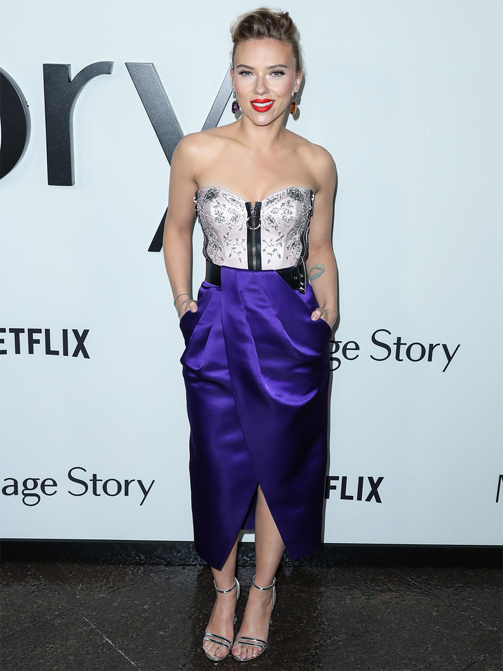 WEST HOLLYWOOD, LOS ANGELES, CALIFORNIA, USA - NOVEMBER 05: Actress Scarlett Johansson wearing Louis Vuitton with Taffin jewelry arrives at the Los Angeles Premiere Of Netflix's 'Marriage Story' held at the Directors Guild of America Theater on November 5, 2019 in West Hollywood, Los Angeles, California, United States. (Photo by Xavier Collin/Image Press Agency)

Pictured: Scarlett Johansson
Ref: SPL5126925 051119 NON-EXCLUSIVE
Picture by: Xavier Collin/Image Press Agency/Splash News / SplashNews.com

Splash News and Pictures
Los Angeles: 310-821-2666
New York: 212-619-2666
London: +44 (0)20 7644 7656
Berlin: +49 175 3764 166
photodesk@splashnews.com

World Rights