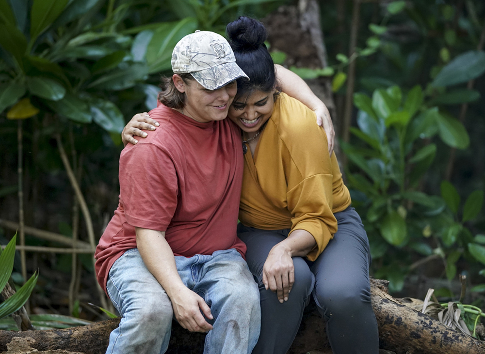 "I Vote You Out and That's It" - Elaine Stott  and Karishma Patel on SURVIVOR: Island of Idols when the Emmy Award-winning series returns for its 39th season with a special 90-minute premieres Wednesday, Sept. 25 (8:00-9:30 PM, ET/PT) on the CBS Television Network. Photo: Michele Crowe/CBS Entertainment  ©2019 CBS Broadcasting, Inc. All Rights Reserved.