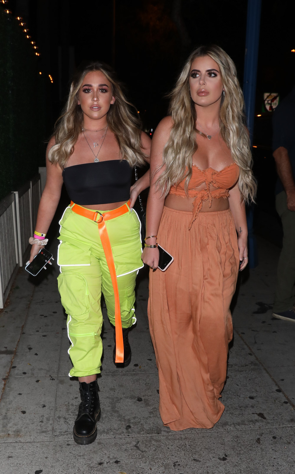 EXCLUSIVE: Brielle Biermann, Ariana Biermann arriving to Delilah and leaving with Scarlet and Sistine Stallone