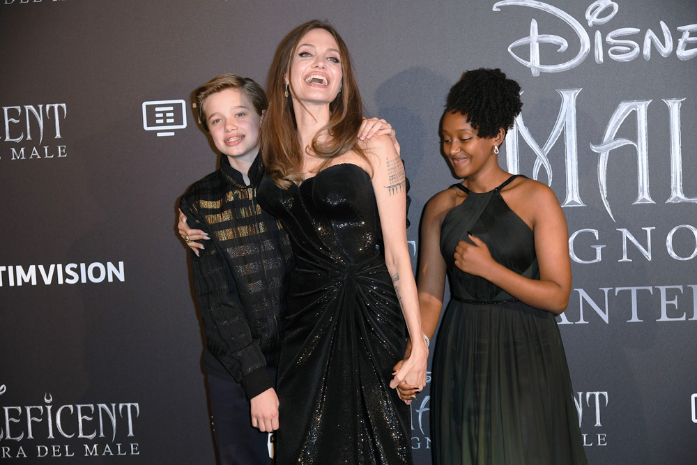 Angelina Jolie with son Shiloh Pitt and daughter Zahara Pitt
'Maleficent: Mistress of Evil' European film premiere, Rome, Italy - 07 Oct 2019