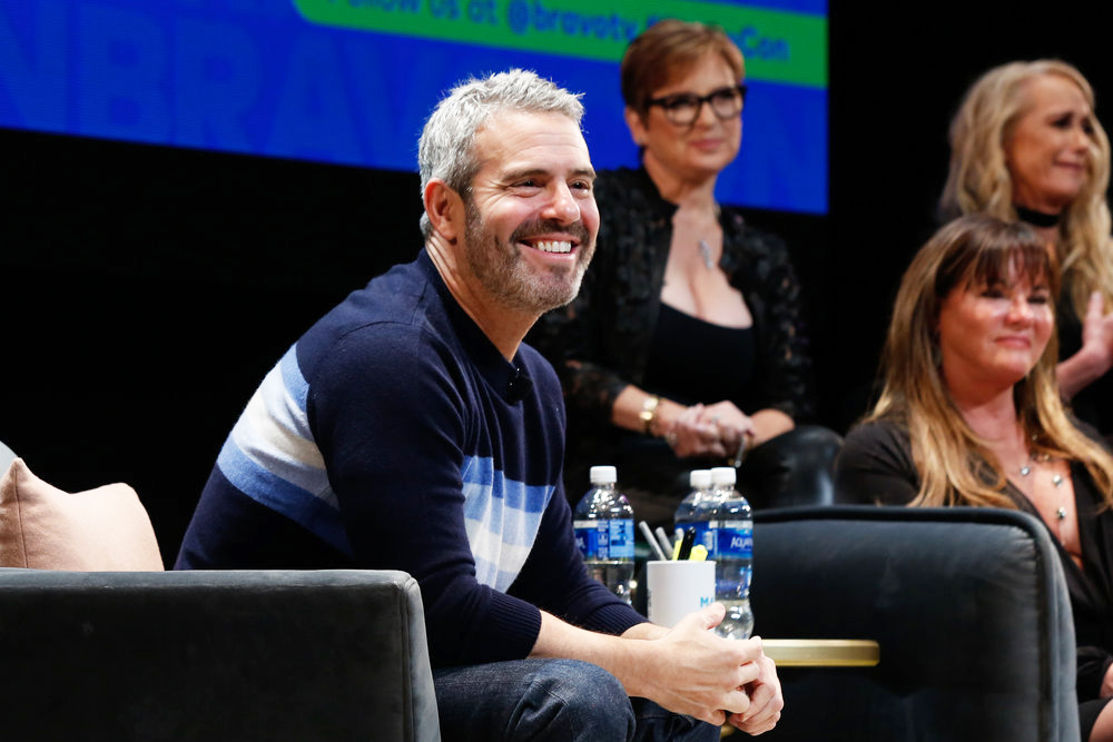 BRAVOCON  Bravo All Stars: OG Housewives Edition Panel at The Grand Ballroom in New York City on Friday, November 15, 2019 -- Pictured: (l-r) Andy Cohen, Caroline Manzo, Jeana Keough, Kim Richards -- (Photo by: Ralph Bavaro/Bravo)