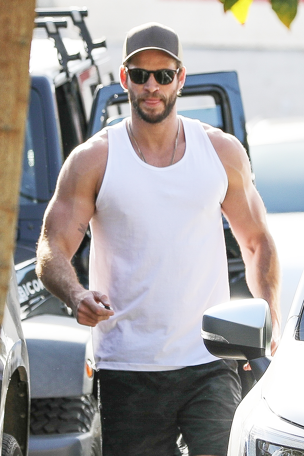 *EXCLUSIVE* Check out those Arms! Liam Hemsworth is putting on noticeable muscle gains fast! **WEB MUST CALL FOR PRICING**