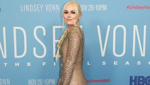 Lindsey Vonn Sheer Gown Movie Premiere Mesh Pics