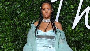rihanna teal dress
