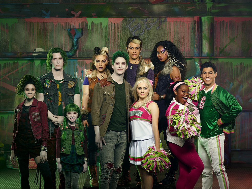 ZOMBIES 2 - Disney Channel's "ZOMBIES 2" stars Kylee Russell as Eliza, James Godfrey as Bonzo, Kingston Foster as Zoey, Ariel Martin as Wynter, Milo Manheim as Zed, Pearce Joza as Wyatt, Meg Donnelly as Addison, Chandler Kinney as Willa, Carla Jeffery as Bree, and Trevor Tordjman as Bucky. (Disney Channel/Ed Herrera)