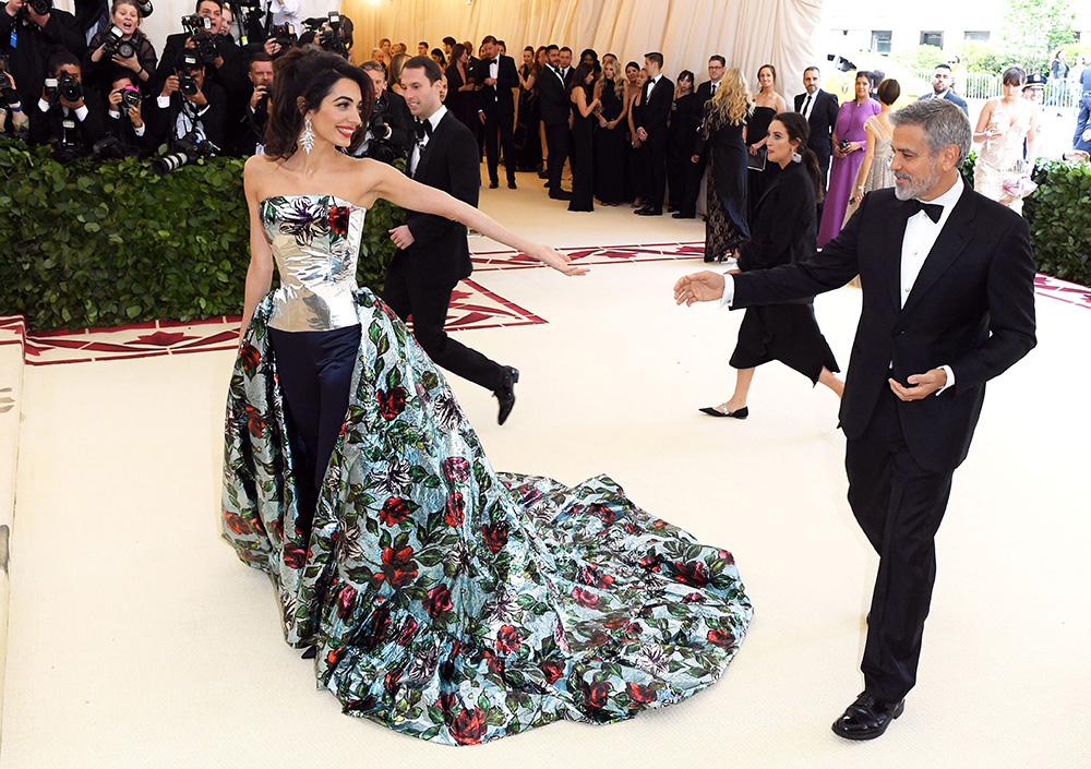 George Clooney and Amal Clooney
The Metropolitan Museum of Art's Costume Institute Benefit celebrating the opening of Heavenly Bodies: Fashion and the Catholic Imagination, Arrivals, New York, USA - 07 May 2018