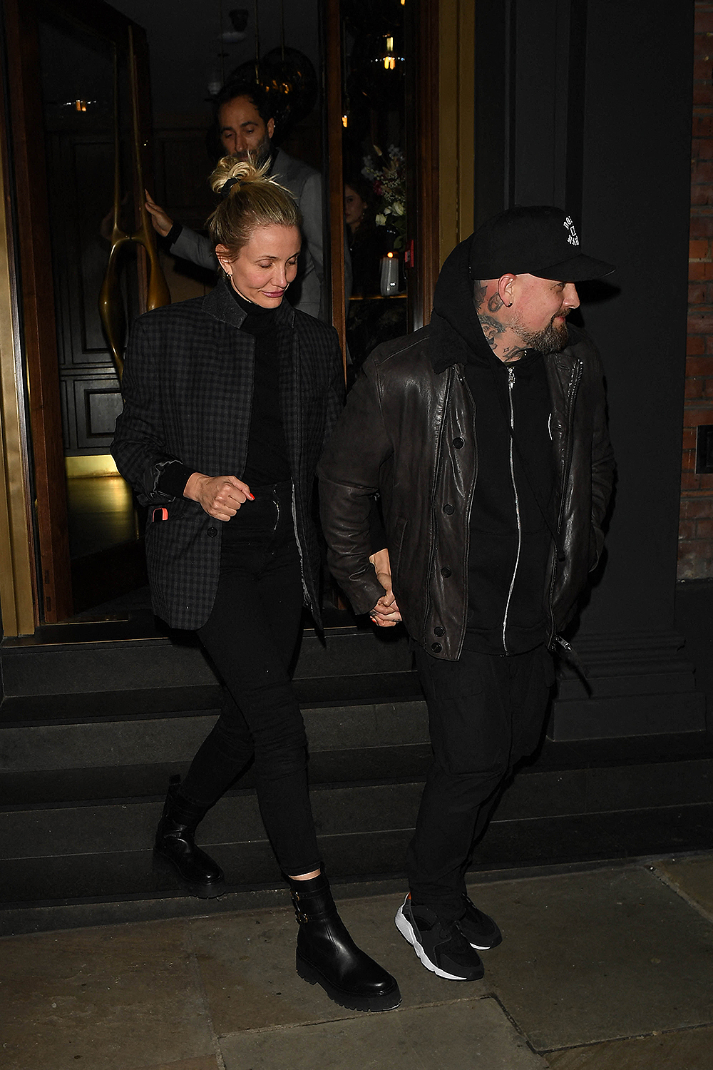 Cameron Diaz & Benji Madden join Jamie Foxx & Will I Am for dinner at Mayfair's newest hotspot restaurant "Sparrow Italia' in the heart of the capital.