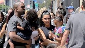 Kim Kardashian & Kanye West out with their kids