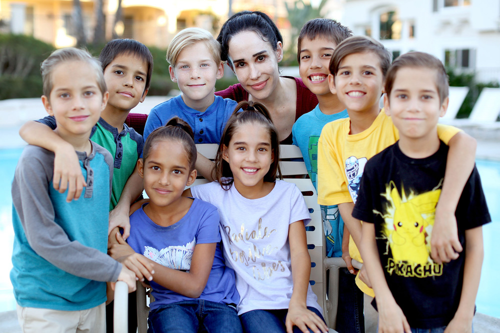 EXCLUSIVE: Natalie 'Octomom' Suleman cooks up a family meal for her 8 children, the only surviving Octuplets in the world, now 8 years-old at their home in Laguna Niguel,California.