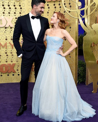 Tyler Stanaland, Brittany Snow. Tyler Stanaland, left, and Brittany Snow arrive at the 71st Primetime Emmy Awards, at the Microsoft Theater in Los Angeles
2019 Primetime Emmy Awards - Arrivals, Los Angeles, USA - 22 Sep 2019