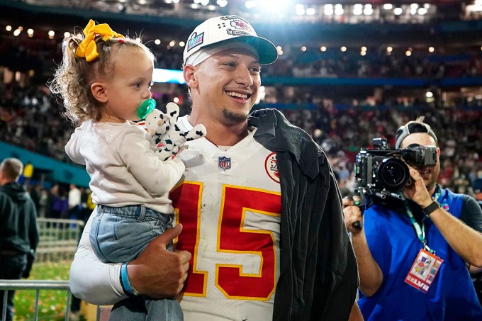 Patrick Mahomes & Daughter At Super Bowl 2023