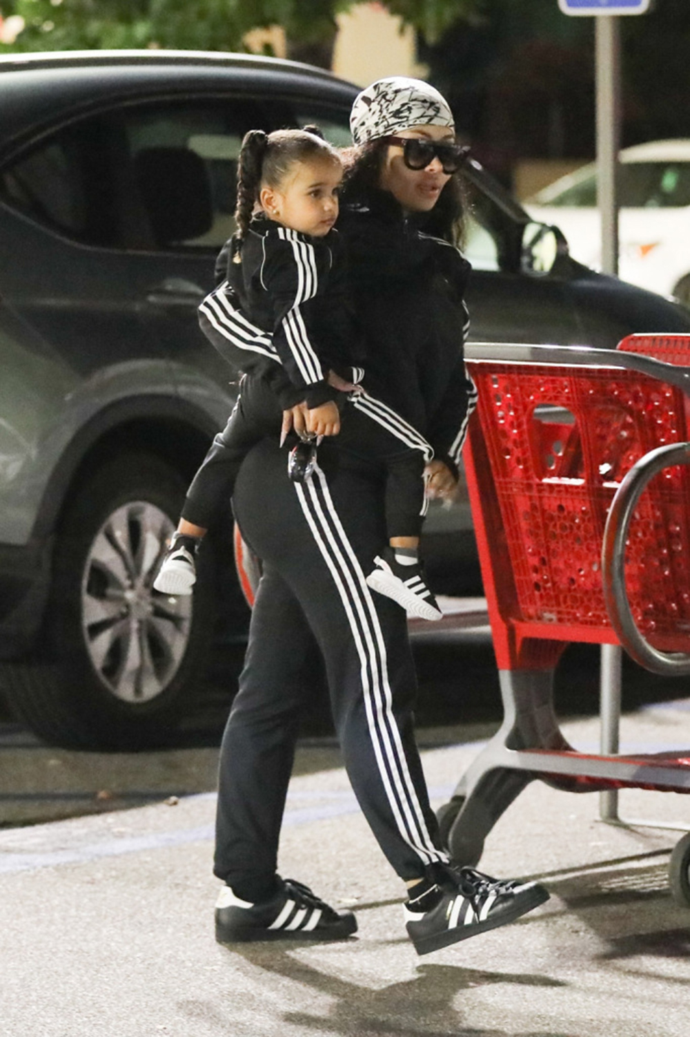 *EXCLUSIVE* Blac Chyna and Dream wear matching tracksuits for a late-night mother-daughter shopping trip to Target