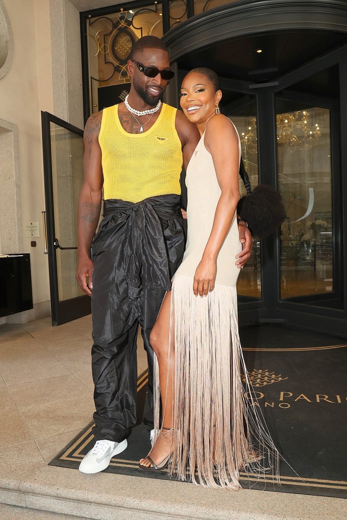 Gabrielle Union and Dwyane Wade pose in Milan