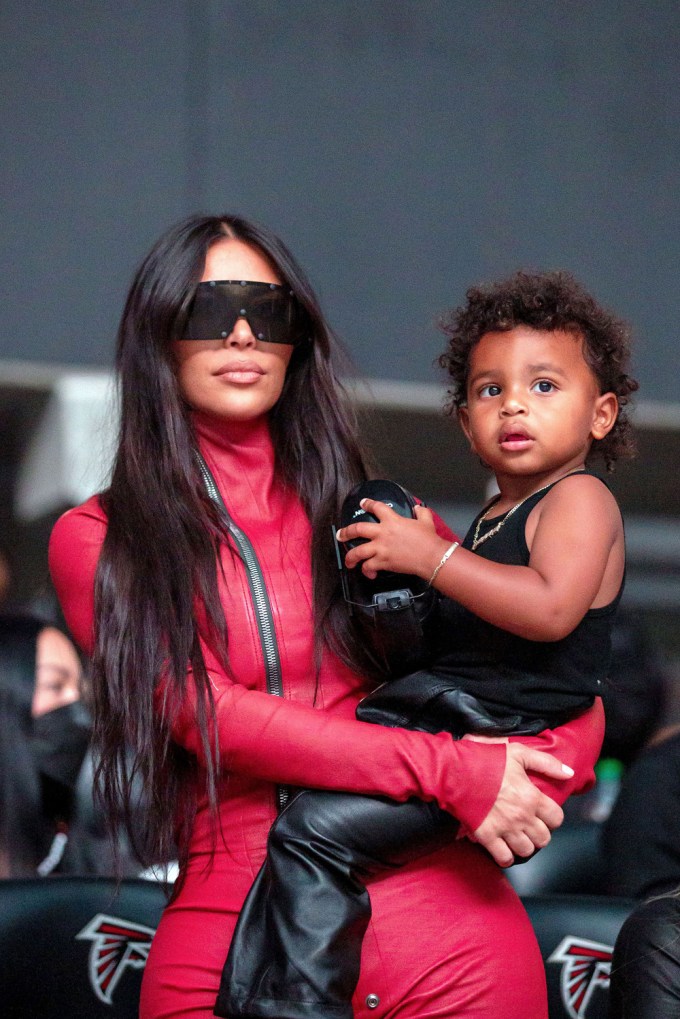 Kim Kardashian & Psalm At Kanye West’s ‘Donda’ Party