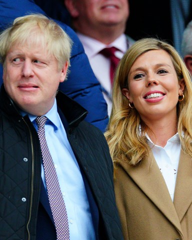 Editorial Use Only
Mandatory Credit: Photo by Javier Garcia/BPI/Shutterstock (10574700ha)
Prime Minister Boris Johnson alongside Carrie Symonds
England v Wales, Guinness Six Nations, Rugby Union, Twickenham Stadium, London, UK - 07 Mar 2020