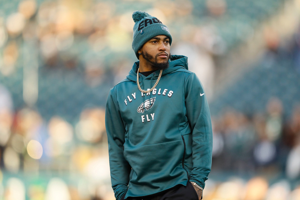 Philadelphia Eagles' DeSean Jackson ahead of an NFL football game against the Dallas Cowboys, in Philadelphia
Cowboys Eagles Football, Philadelphia, USA - 22 Dec 2019