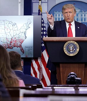 United States President Donald J. Trump speaks at a news conference at the White House in Washington, DC on July 23, 2020. Credit: Yuri Gripas / Pool via CNP. 23 Jul 2020 Pictured: United States President Donald J. Trump speaks at a news conference at the White House in Washington, DC on July 23, 2020. Credit: Yuri Gripas / Pool via CNP. Photo credit: Yuri Gripas - Pool via CNP / MEGA TheMegaAgency.com +1 888 505 6342 (Mega Agency TagID: MEGA690494_006.jpg) [Photo via Mega Agency]