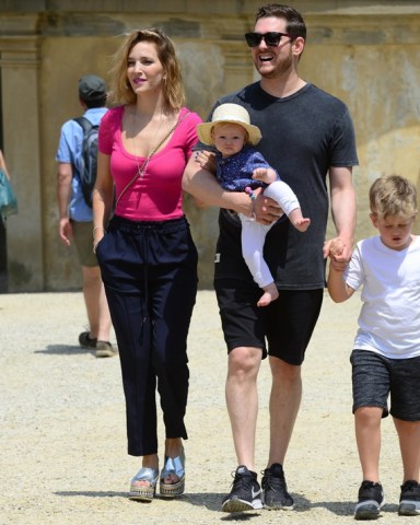 ** RIGHTS: ONLY UNITED STATES, UNITED KINGDOM, AUSTRALIA, CANADA, ARGENTINA ** Florence, ITALY  - *EXCLUSIVE*  -  *PHOTOS OF CHILDREN TAKEN WITH PERMISSION* Michael Buble was all smiles during a stroll with his beautiful family in Italy. The Canadian singer and his wife, Argentine actress  Luisana Lopilato were the picture of a happy couple as they strolled hand in hand together with their kids skipping happily around them. Buble who is in the middle of his sold out world tour could have passed for any normal, happy dad enjoying a day out with his family. Buble’s oldest son Noah was diagnosed with liver cancer in 2016 and is currently in remission. The singer has admitted in interviews that he didn’t know at the time if he would ever go back to performing "I don't even think about my career," he told USA TODAY in a March interview, and that now, spending time with his family comes first. *Shot on June 12, 2019*

Pictured: Michael Buble, Luisana Lopilato

BACKGRID USA 1 JULY 2019 

BYLINE MUST READ: BACKGRID

USA: +1 310 798 9111 / usasales@backgrid.com

UK: +44 208 344 2007 / uksales@backgrid.com

*UK Clients - Pictures Containing Children
Please Pixelate Face Prior To Publication*