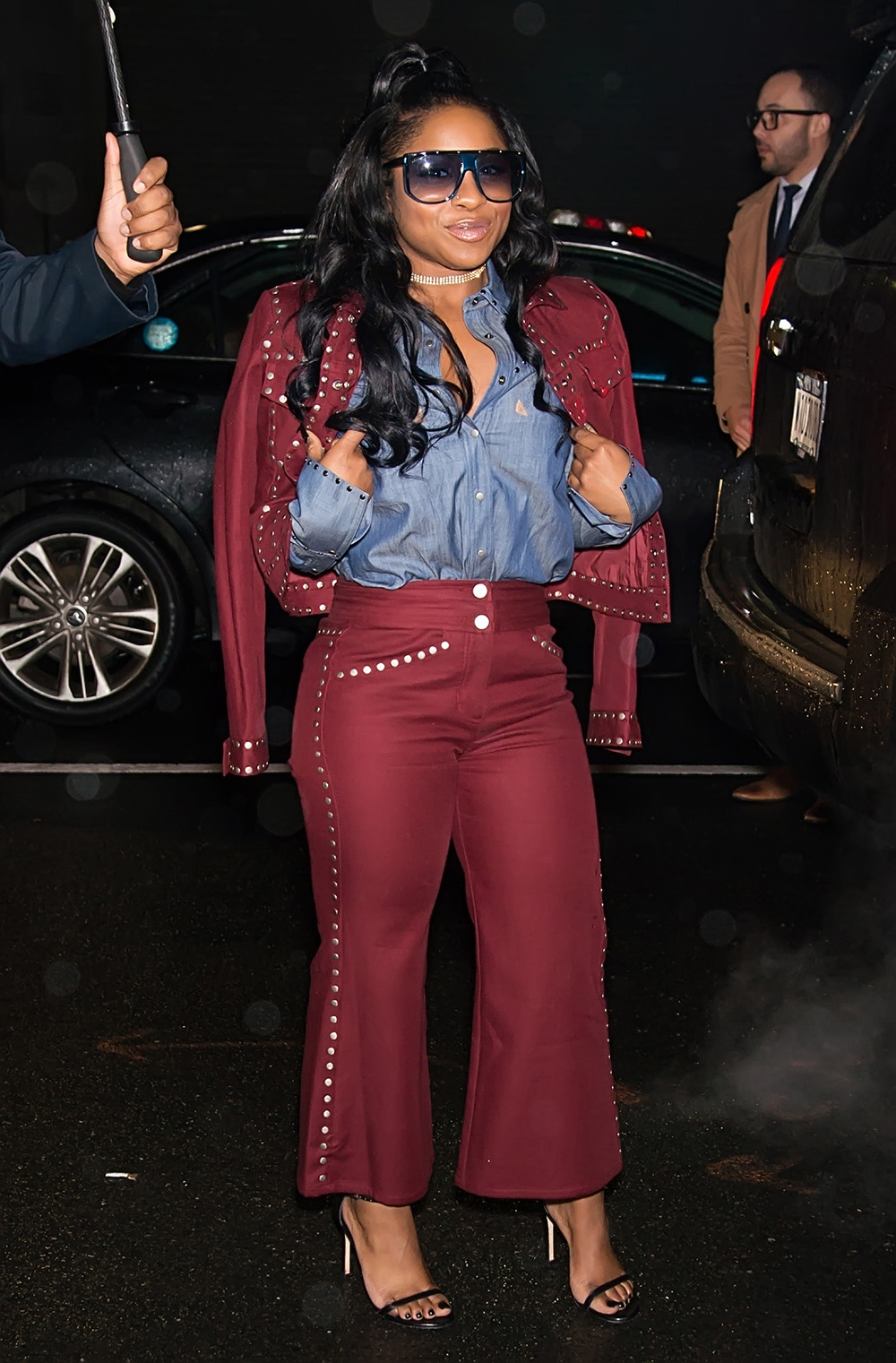 Reginae Carter is seen leaving the Vivienne Hu fashion show in New York City