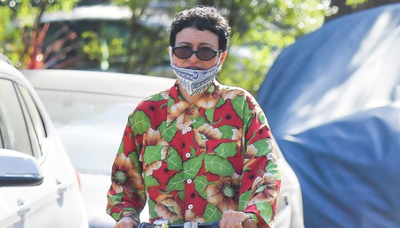 Alia Shawkat on a bike ride in LA