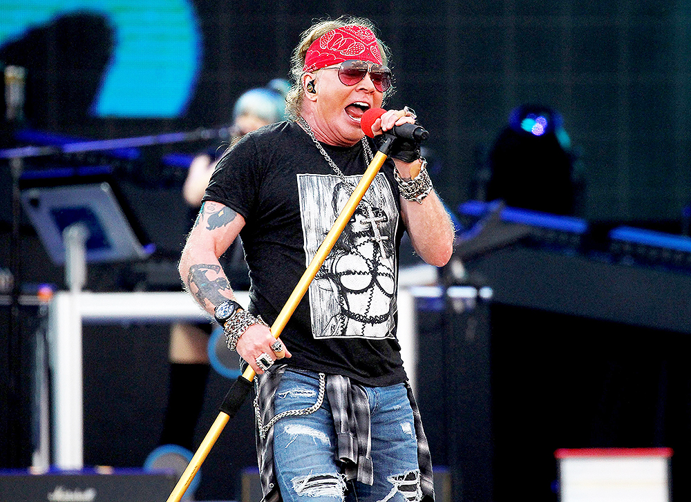 EDITORIAL USE ONLY/NO SALES/NO ARCHIVES
Mandatory Credit: Photo by Victor Lerena/EPA-EFE/Shutterstock (9731142g)
Axl Rose
Download Festival in Madrid, Spain - 29 Jun 2018
Singer Axl Rose of US rock band Guns N' Roses performs during the Download Festival in Madrid, Spain, 29 June 2018.