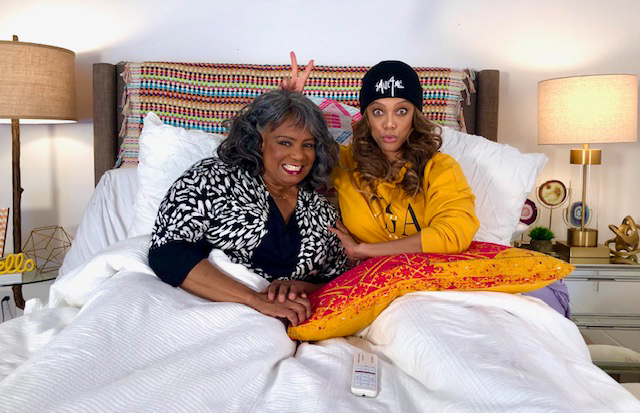 CELEBRITY WATCH PARTY: L-R: Carolyn London and Tyra Banks on the all-new unscripted series CELEBRITY WATCH PARTY, premiering Thursday, May 7 (8:00-9:00 PM ET/PT) on FOX. © 2020 FOX MEDIA LLC. Cr: FOX