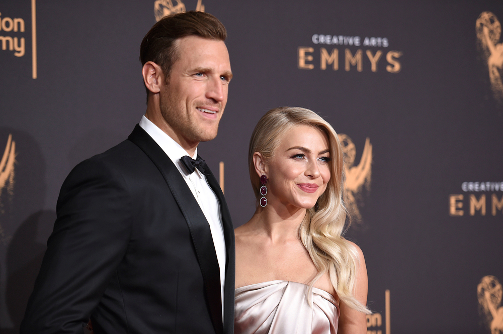 Brooks Laich, Julianne Hough. Brooks Laich, left, and Julianne Hough arrive at night one of the Creative Arts Emmy Awards at the Microsoft Theater, in Los Angeles
2017 Creative Arts Emmy Awards - Arrivals - Night One, Los Angeles, USA - 09 Sep 2017