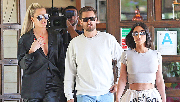 Khloe & Kim Kardashian with Scott Disick