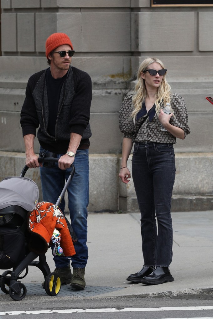 Emma Roberts and Garrett Hedlund talk a walk in Boston