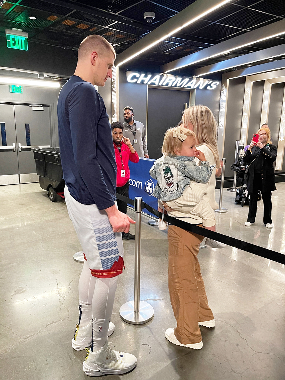 Los Angeles, CA  - *EXCLUSIVE*  - After being crowned the Magic Johnson Western Conference Finals MVP, Nikola Jokic takes a moment to embrace his wife Natalija and daughter Ognjena, basking in the joy of leading the Denver Nuggets to their inaugural NBA Finals appearance. A heartwarming family reunion amidst an extraordinary basketball triumph.

Pictured: Nikola Jokic

BACKGRID USA 23 MAY 2023 

BYLINE MUST READ: Sandy / BACKGRID

USA: +1 310 798 9111 / usasales@backgrid.com

UK: +44 208 344 2007 / uksales@backgrid.com

*UK Clients - Pictures Containing Children
Please Pixelate Face Prior To Publication*